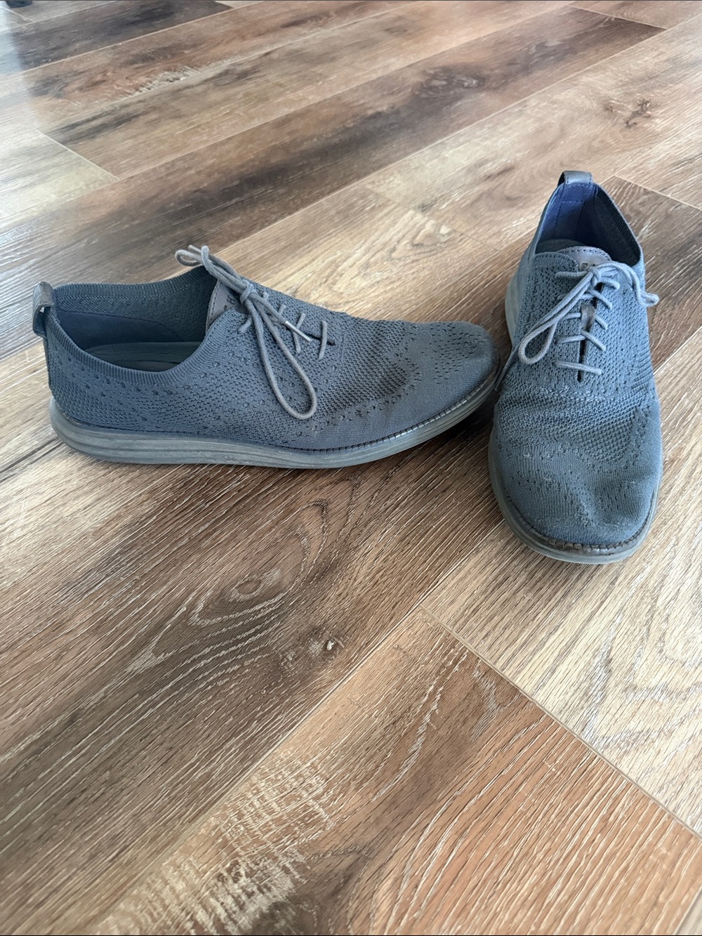 Cole Haan Men's Grey Knit Derby Lace-Ups